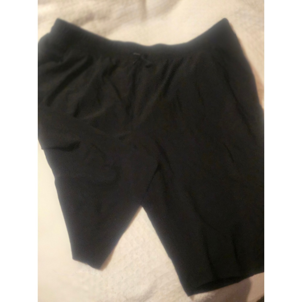G GRADUAL Womens Black Athletic Shorts Zipper Pockets Plus Size 3XL NEW